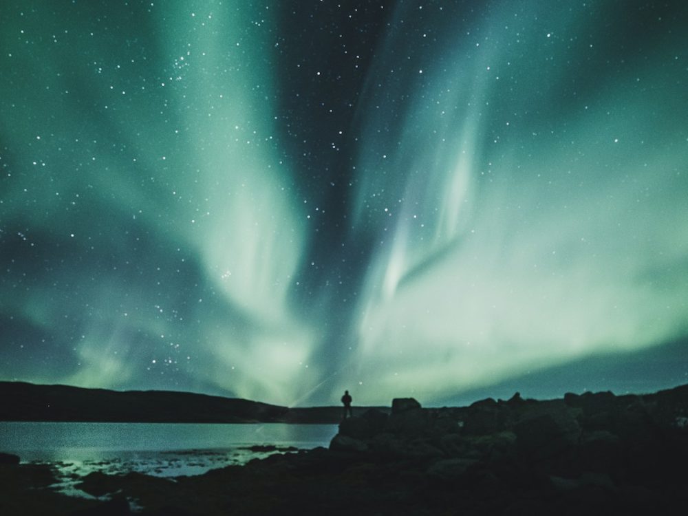 Aurora reflected in Jökulsárlón